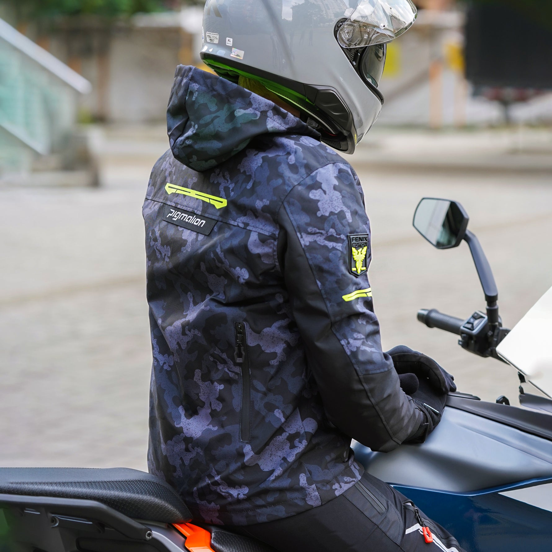 Chaqueta para moto Fenix camo gris protección CE1621-1 Pigmalion
