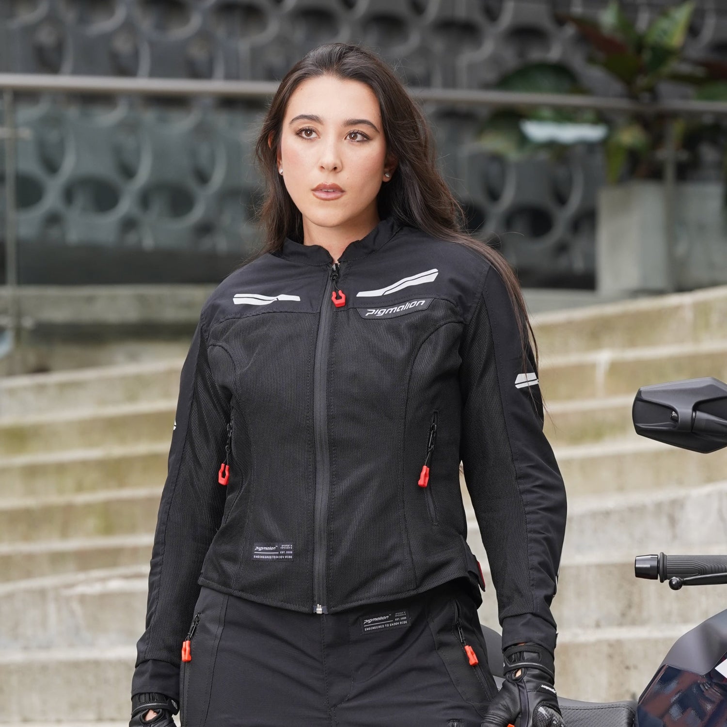 Chaqueta para moto Genesis Pro Verano negra mujer Pigmalion