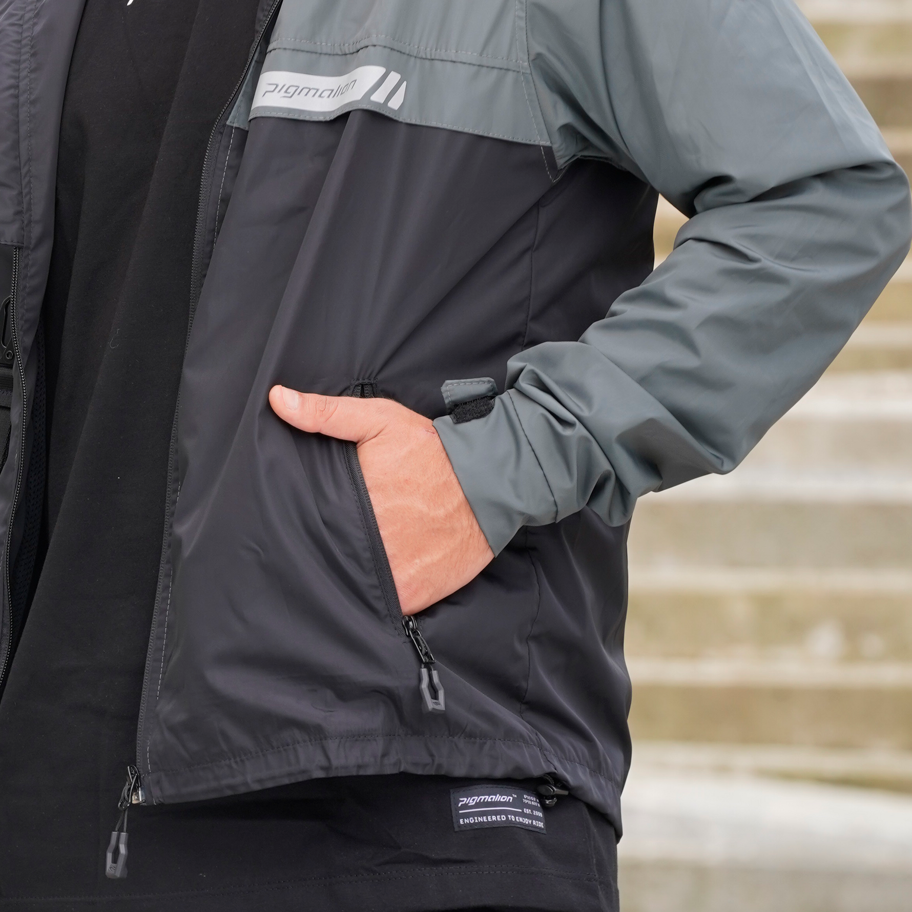 Cortavientos para moto Euro gris forro transpirable Pigmalion