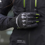 Guantes para moto protección Vortex neón fibra carbono Pigmalion